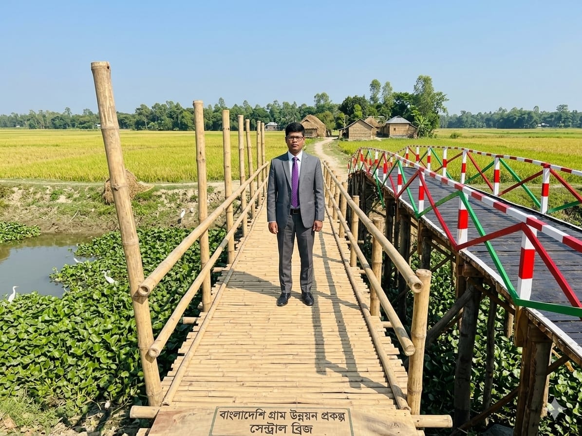 চাটমোহরের খন্দবাড়িয়া গ্রামবাসীর দীর্ঘদিনের ভোগান্তি লাঘবে কাঠের সেতু উদ্বোধন