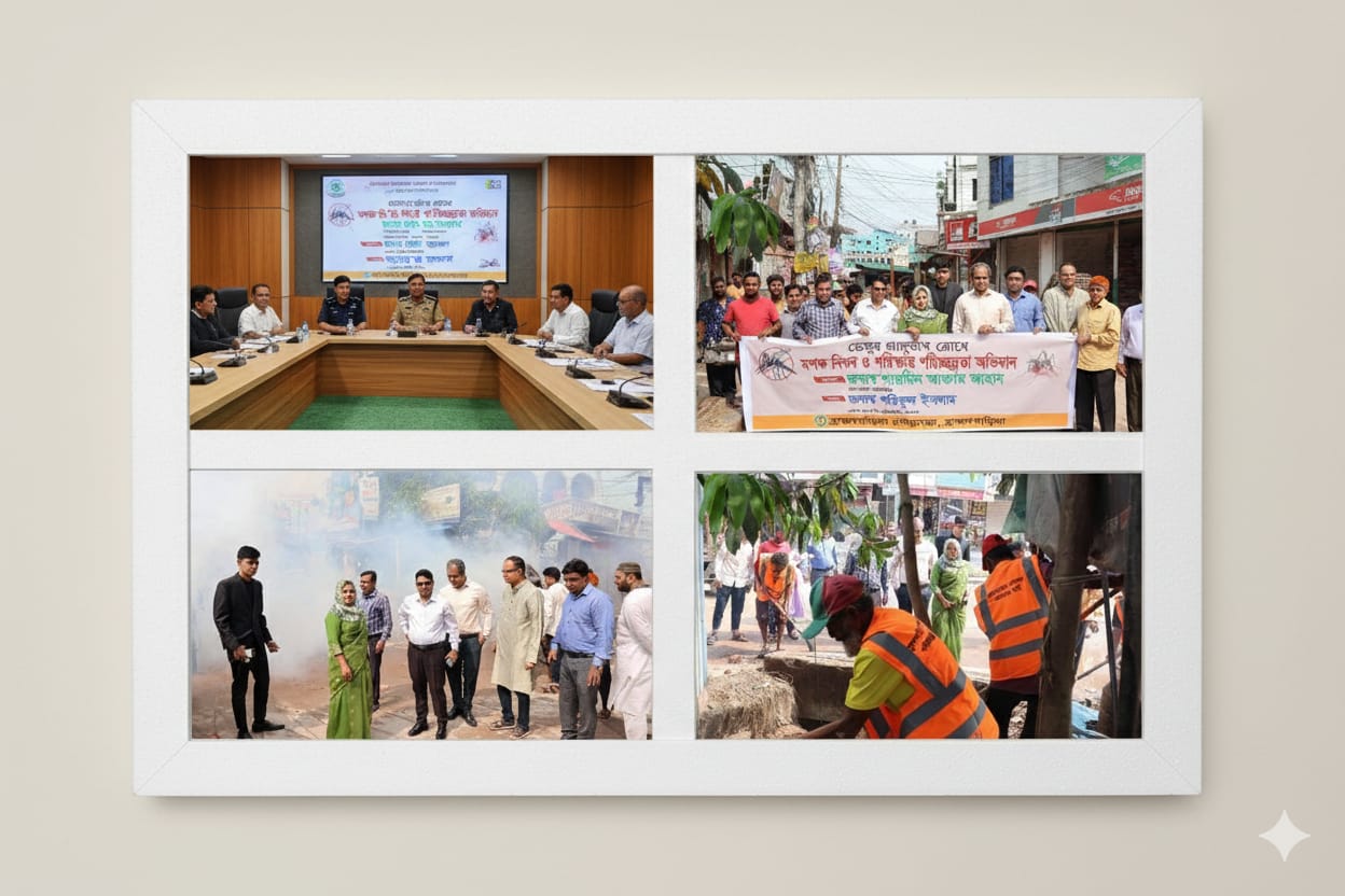 আজ ‘ডেঙ্গু প্রতিরোধ দিবস ২০২৬’ উপলক্ষে ব্রাহ্মণবাড়িয়া জেলা প্রশাসন ও পৌর প্রশাসনের যৌথ উদ্যোগে