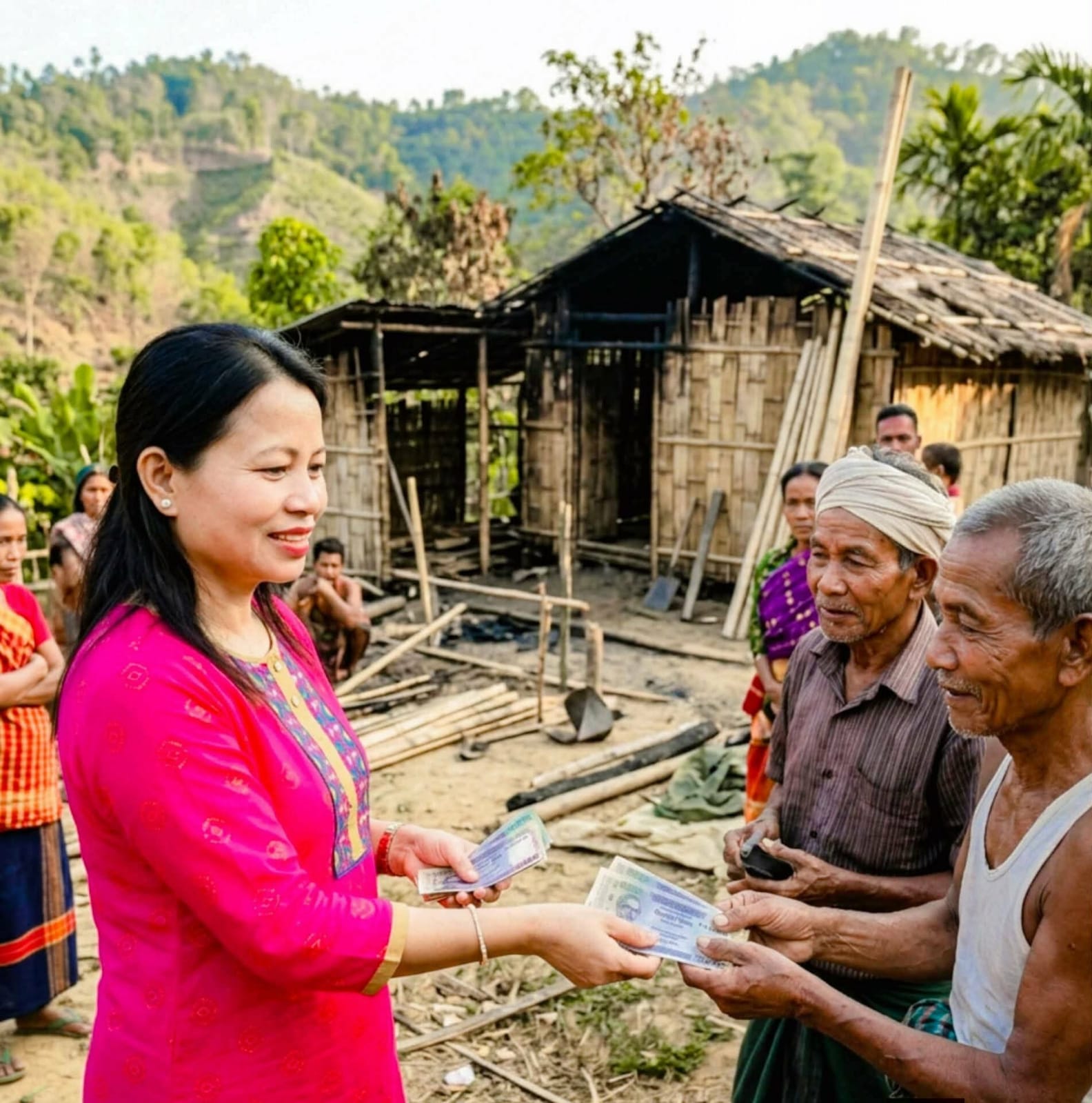 পাহাড় থেকে সমতল, অসহায় মানুষের পাশে মামুনী চাকমা।